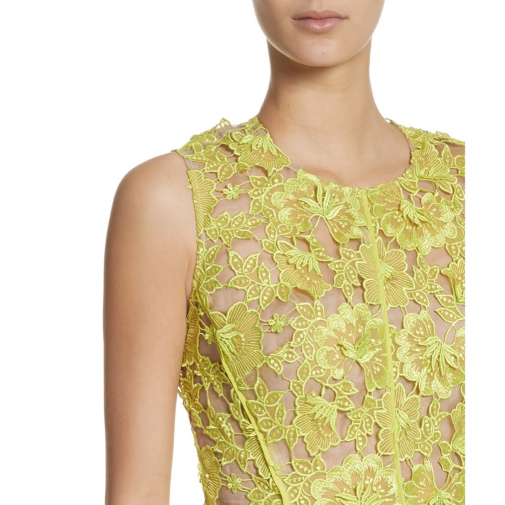 LELA ROSE**Guipure Lace Lime Dress**US 2 $1989 - Picture 3 of 14